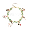 Christmas Alloy Enamel Charm Bracelets BJEW-JB12077-01-2