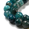 Faceted Natural Dragon Veins Agate Beads Strands G-F447-12mm-P07-4