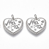 Brass Micro Pave Clear Cubic Zirconia Pendants LS-KK-S356-025P-NF-1