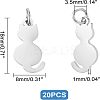 20Pcs 201 Stainless Steel Kitten Pendants STAS-UN0035-50-4
