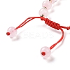 Natural Rose Quartz Braided Bead Bracelets for Women Men BJEW-JB08930-02-6