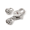 Brass Micro Pave Cubic Zirconia Lobster Claw Clasps KK-U059-51P-2