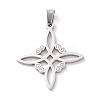 Non-Tarnish 304 Stainless Steel Hollow Pendants X-STAS-P313-01P-1