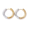 Two Tone 304 Stainless Steel Hinged Hoop Earrings for Women X-EJEW-A073-01D-1