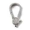 Brass Clear Cubic Zirconia Lobster Claw Clasps KK-Z078-47A-P-1