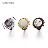 Adjustable Flower Alloy & Iron Rhinestone Bezel Cup Ring Base with Rotatable Tray MAK-T012-09AB-5