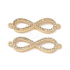 Brass Micro Pave Clear Cubic Zirconia Connector Charms KK-E068-VB386-2