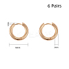 Ion Plating(IP) Ring 304 Stainless Steel Huggie Hoop Earrings EJEW-L158-06G-2