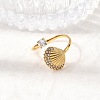 304 Stainless Steel Micro Pave Cubic Zirconia Cuff Open Rings RJEW-Z130-01G-03-1