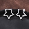 Tarnish Resistant 304 Stainless Steel Star Huggie Hoop Earrings STAS-H156-05P-4