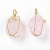 Natural Rose Quartz Big Pendants LS-G-A172-15E-2
