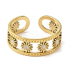 304 Stainless Steel Enamel Open Cuff Rings for Women RJEW-F166-17G-02-2
