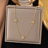 304 Stainless Steel Daisy Flower Link Chain Necklaces for Women LS-NJEW-Q028-10G-1