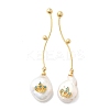Crown Brass Stud Earrings EJEW-Z086-14G-4