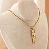 304 Stainless Steel Clear Cubic Zirconia Rectangle Constellation Pendant Necklaces for Women Men NJEW-S435-01G-A-3