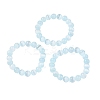 Round Natural Selenite Beaded Stretch Bracelets BJEW-L694-002B-01-1