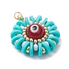 Handmade Polymer Clay and Evil Eye Lampwork and Glass Round Pendants PALLOY-MZ00638-02-3