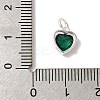 925 Sterling Silver Cubic Zirconia Heart Charms with Jump Rings FIND-U013-10S-01-3