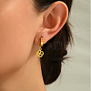 Fashionable Clover Brass Hoop Earrings HI5934-4
