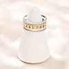 304 Stainless Steel Double Color Cuff Rings RJEW-S635-01GP-14-2