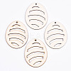 Undyed Natural Wooden Big Pendants WOOD-S058-011-1