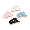 Rack Plating Alloy Enamel Pendants ENAM-T024-03M-G-1