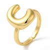 Initials Brass Open Cuff Ring for Women RJEW-N046-02C-G-1