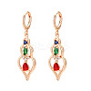 Brass Micro Pave Cubic Zirconia Leverback Earrings EJEW-N058-01G-2