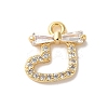 Christmas Theme Brass Micro Pave Cubic Zirconia Charms  KK-P278-02A-G-1