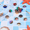 16Pcs 8 Colors Opaque Resin & Walnut Wood Connector Charms RESI-TA0002-71-5