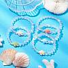 8mm Round Dyed Synthetic Moonstone Beaded Stretch Bracelets BJEW-JB10306-2