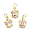 Brass Micro Pave Cubic Zirconia Pendants KK-P187-12H-G-1
