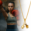 4Pcs Alloy Gloves Pendant Necklaces NJEW-UN0001-62AG-5