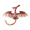 Dragon Alloy Rhinestone Brooches JEWB-K018-08AG-01-1