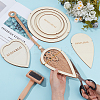 Leaf Wood Macrame Coaster Cutting Template DIY-BC0015-37-3