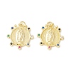 Rack Plating Brass Micro Pave Cubic Zirconia Pendants KK-E278-09G-1