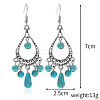 Bohemian Style Alloy Synthetic Turquoise Dangle Earrings FS-WG7654C-11-1