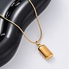 304 Stainless Steel Rectangle Pendant Snake Chain Necklaces for Women Men EJEW-Z044-02G-5