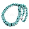 Synthetic Turquoise Hexagon Prism Graduated Beaded Necklaces for Women Men NJEW-K388-03I-1