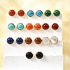 Brass Half Round Stud Earrings EJEW-Z124-02G-1