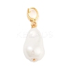Brass Glass Pearl Pendants KK-G496-14G-1
