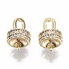 Brass Micro Pave Cubic Zirconia Peg Bails Pendants KK-N231-166-NF-1