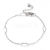 304 Stainless Steel Cable Chain Anklets AJEW-M026-11P-1