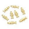 SHEGRACE Brass Micro Pave Cubic Zirconia Fishbone Charms XGR0163G-109G-2