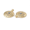 Brass Clear Cubic Zirconia Pendant with Enamel Evil Eye KK-E068-VA183-2-3