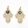 Brass Micro Pave Cubic Zirconia Pendants KK-T070-70-1