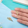 2Pcs 304 Stainless Steel Micro Pave Cubic Zirconia Pendants STAS-TA0003-13-5