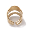 Ion Plating(IP) 304 Stainless Steel Twist Wave Open Cuff Rings for Women RJEW-G285-26G-2