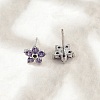 Brass Micro Pave Cubic Zirconia Stud Earrings EJEW-R016-26P-12-3