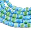 Handmade Millefiori Glass Oval Bead Strands LK-Z001-01B-03-4